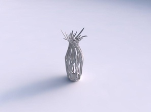 vase wide mid mit verdrehten ästen gestreckt wellig top Haus breit Mitte wth twisted Niederlassungen Dekor 3d print model - Mito3D