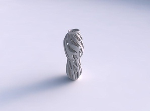 vaso largo intreccio linee contorto conico ondulato casa arredamento 3d print model - Mito3D