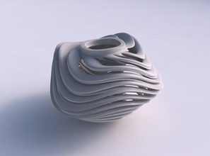 vase wide top twisted inner outer lines very tapered 2 wavy house decor 3d print model - Mito3D