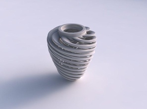 vazo geniş üst iç dış hatları çok sivri bükülmüş ev çizgiler konik dekor 3d print model - Mito3D