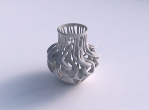 vase wide twisted branches squeezed house decor 3d print model - Mito3D