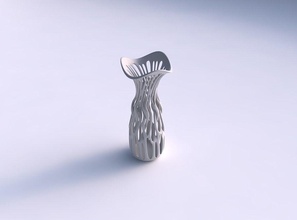 vazo geniş bükülmüş şubeler gergin dalgalı ev dekor 3d print model - Mito3D