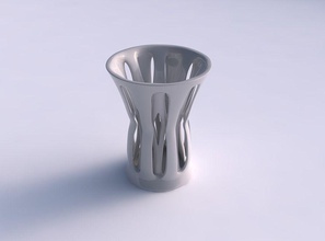 vase große zwei geschichteten vertikalen Linien verjüngt Haus breit layered vertikale werden Dekor 3d print model - Mito3D