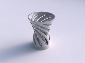vaso ampio due strati di linee verticali twisted conico casa il ampia a verticale le arredamento 3d print model - Mito3D