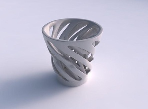 vase große zwei geschichteten vertikalen Linien verdreht Haus breit layered vertikale twisted Dekor 3d print model - Mito3D