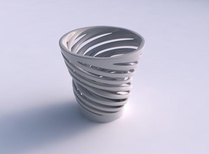 vaso ampio due strati di linee verticali molto contorte casa il ampia a verticale le twisted arredamento 3d print model - Mito3D