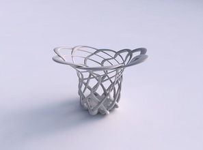 vase widening cylindrical lattice eccentric house decor 3d print model - Mito3D
