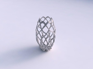 vase widening cylindrical lattice long neck house decor 3d print model - Mito3D
