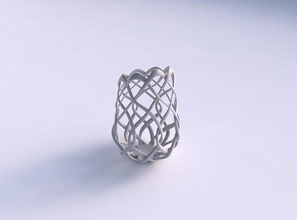 vase widening cylindrical lattice long top house decor 3d print model - Mito3D