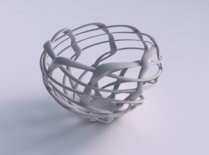 vase erweiternden zylindrischen Gitter verdreht, gequetscht Haus die Verbreiterung zylindrisch twisted gepresste Dekor 3d print model - Mito3D