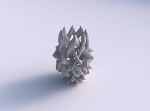 vase widening interlacing lattice extruded lines long neck house decor 3d print model - Mito3D