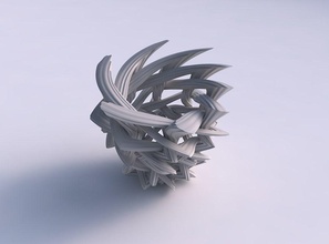 vase Verbreiterung interlacing Gitter extrudiert Linien pimp up top Haus die bis Dekor 3d print model - Mito3D