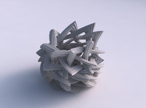vase erweiterung interlacing gitter extrudiert linien gedehnt ecke haus dekor 3d print model - Mito3D