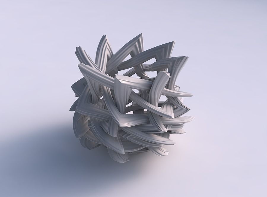 florero ensanchamiento entrelazado enrejado extruido líneas amplio medio casa decoración 3D print model - Mito3D