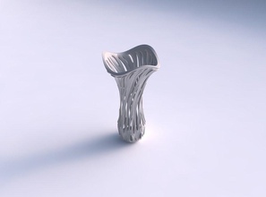 vazo genişleyen pürüzsüz sıkılmış kesikler gergin dalgalı ev dekor 3d print model - Mito3D