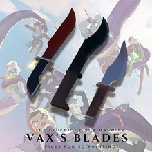vax cuchillas leyenda vox machina pícaro asesino daga cuchillo arma apuntalar cosplay rol critico juego duende dnd mazmorras furtivo pasatiempo bricolaje diy 3d print model - Mito3D
