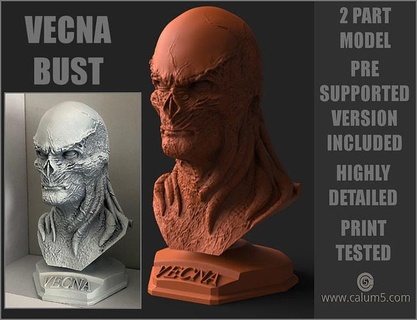 vecna fan art bust 3dprint strangerthings monster figurine sculpture toys collectable horror printable stlfile beast creature nightmares halloween character minitures sculptures 3d print model - Mito3D