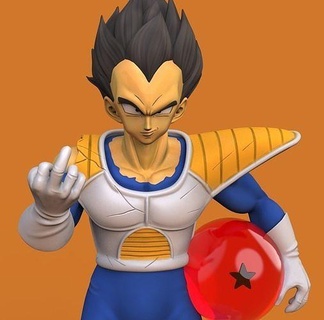 vegeta continuar pelota 3d impresión modelo goku Goku saiyajin súper anime figura Dragon Ball Z personaje broly juegos juguetes 3d print model - Mito3D