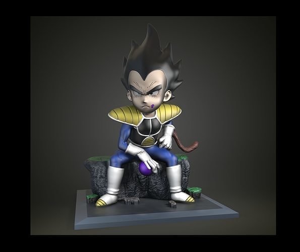 vegeta niño saiyajin Dragon Ball Z dragonballsuper broly goku vegetakid anime Akira Toriyama diorama Príncipe Arte esculturas 3D print model - Mito3D