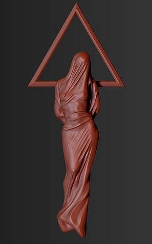 veiled woman sculpture art body triangl veil figure sculptures 3D print model - Mito3D