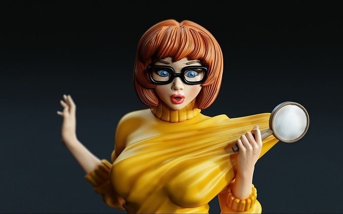 velma scooby doo açao figura personagem pessoa pin up mulher boletim chancelaria tomada corpo arte esculturas 3D print model - Mito3D