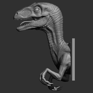 velociraptor dinossauro animal criatura monstro fera réptil jurássico extinto natureza predador rex espécies arte esculturas 3d print model - Mito3D