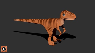 velociraptor raubvogel karikatur dinosaurier velociraptorraptor dino spielzeug spielzeuge 3d 3dprint 3ddinosaur 3dmodel kind kinder toydinosaur jurassisch kreatur monster spiele 3d print model - Mito3D