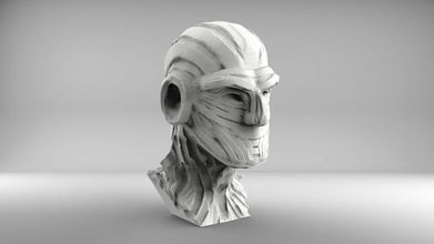 vendome bust art stone 3d printinig face statue head sculptures 3d print model - Mito3D
