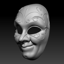 veneziano maschera 01 arredamento decorazione carnevale arte 3d print model - Mito3D