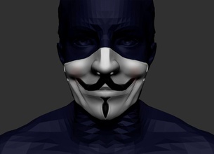 venganza anonymous vendetta anonymus mask covid 19 cosplay art sculptures 3d print model - Mito3D
