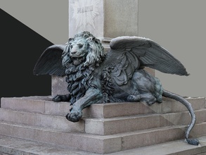 venice winged lion bronze sculpture statue art monument animal italy printable scans replicas 3d print model - Mito3D