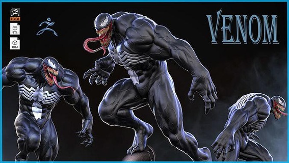 veneno maravilha Super heroi vilão carnificina personagem criatura anatomia escultura corpo homem Aranha força Forte jogos brinquedos 3d print model - Mito3D