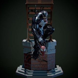 venom sculpture sculptures statue fiction fantasy fictional creature art 3d print model - Mito3D