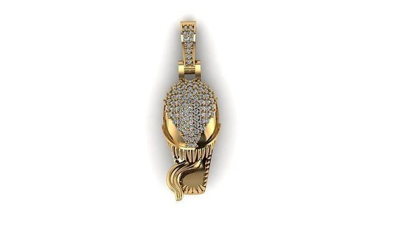 venom pendant jewelry gold silver diamond jewellery printable gem 3d cad pendants 3d print model - Mito3D