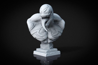 venom bust 3dprinting 3dprint spiderman marvel sculpture highpoly art sculptures statue 3d print printable comic 3d print model - Mito3D