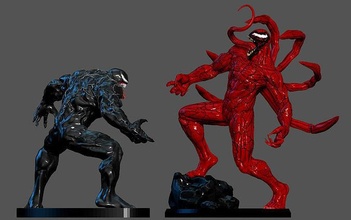 venom carnage pack movie tom hardy woody harrelson statue 3d print art sculptures 3d print model - Mito3D