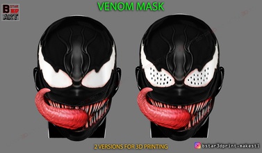 venin masque merveille cosplay halloween venommask casque venomcosplay cosplaymarvel bande dessinée cosplaycomique jouet accessoires jeux jouets visage covid 3d print model - Mito3D