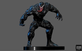 venom movie tom hardy statue set simple base printable model figurine marvel art sculptures 3d print model - Mito3D