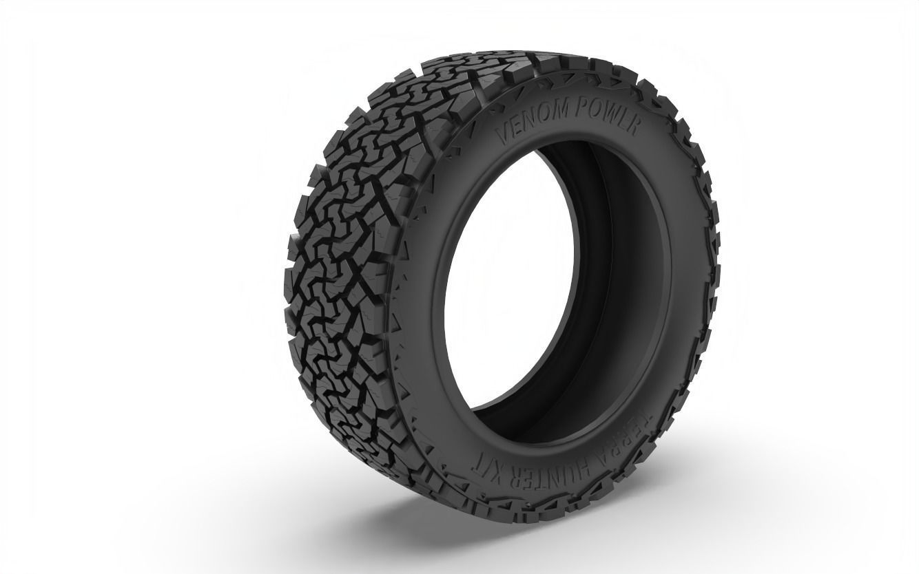 venom power terra hunter x-t tire x t tyre truck wheel rim black rhino hobby diy automotive 3D print model - Mito3D