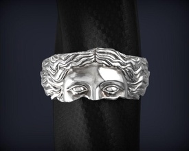 vénus milo yeux antique bague bijoux 3d impression modèle tête or argent sculpture imprimable platine luxe sculpter bijou qualité anneaux grec 3d print model - Mito3D