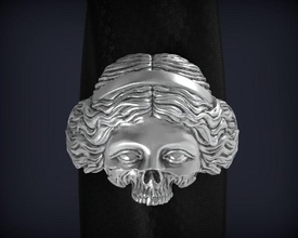 venus de milo skull jewelry ring 3d print model head gold silver sculpture printable sculpt jewel quality rings greek antique skullring zombie 3d print model - Mito3D