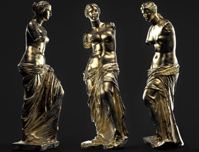 vênus milo v2 estátua escultura grego 1820 paris clássico figura esculturas louvre bronze arte retrato cabeça cara afrodite 3d print model - Mito3D