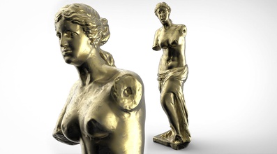 venus milo estatua escultura griego 1820 parís clásico figura esculturas lumbrera bronce arte retrato personas cabeza cara 3d print model - Mito3D
