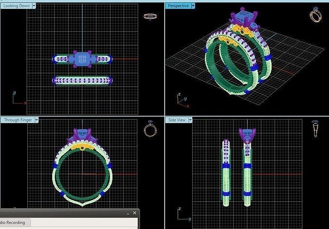 verragio Fidanzamento squillare gruppo musicale gioielleria sposato oro argento stampabile diamante gioiello gemma brillante moda celebrazione matrimonio vintag sposa anelli 3D print model - Mito3D