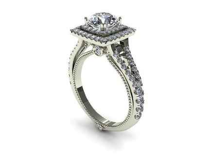 verragio princess ring jewel gem engagement wedding jewellery diamond silver jewelry gold engagem fashion sterling pendant necklace beauty earrings pendants rings 3d print model - Mito3D