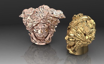 versace medusa cabeça anel brinquedos moda joalheria projeto 3d print model - Mito3D