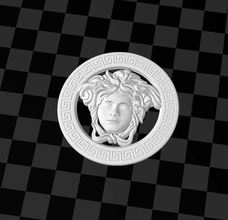 versace medusa head brand fashion perfume fashionable supplement advertisment dress appointment logo 3d print woman body care close up 3d print model - Mito3D