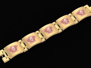 versace bracelets men 1220 jewelry fashion accessories gold diamond man design medusa 3d print model - Mito3D