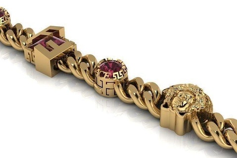 versace braclate Gold Meduse kubanisch Schmuck Silber Armbänder Juwel Armband druckbar Diamant Ring Platin 3d print model - Mito3D