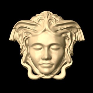 versace face character head woman human art jewelry rings printable silver gold sculpture man anatomy body brand collection sculptures 3d print model - Mito3D